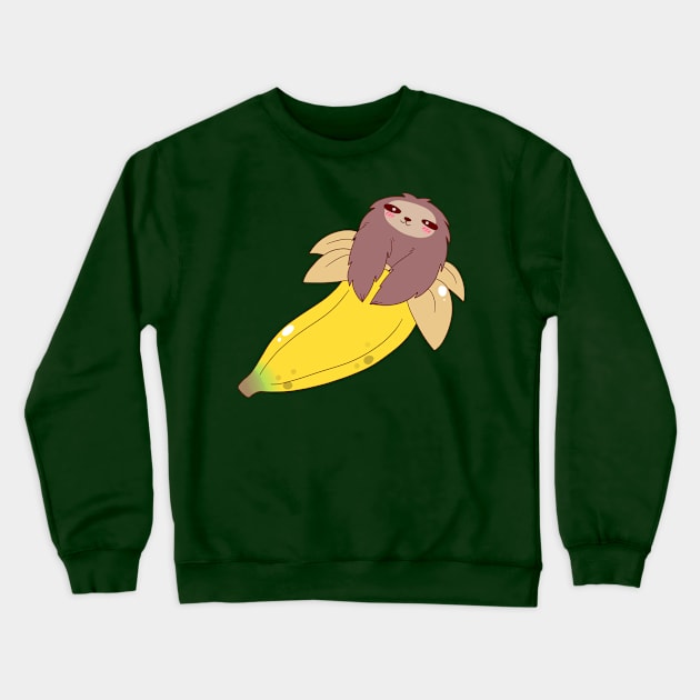 Peeled Banana Sloth Crewneck Sweatshirt by saradaboru